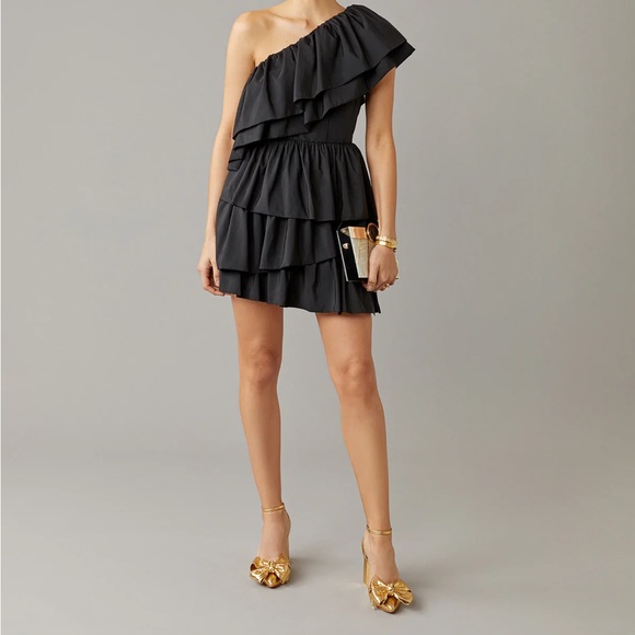 Women’s One-Shoulder Ruffled Cocktail Mini Dress
